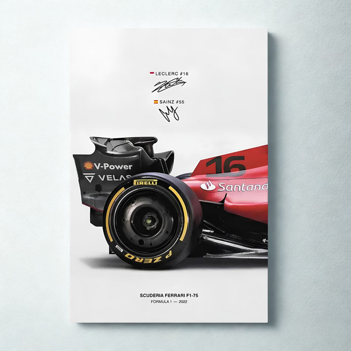 Ferrari F1-75 Racing Poster – Wall Art Collectible for Formula 1 Fans
