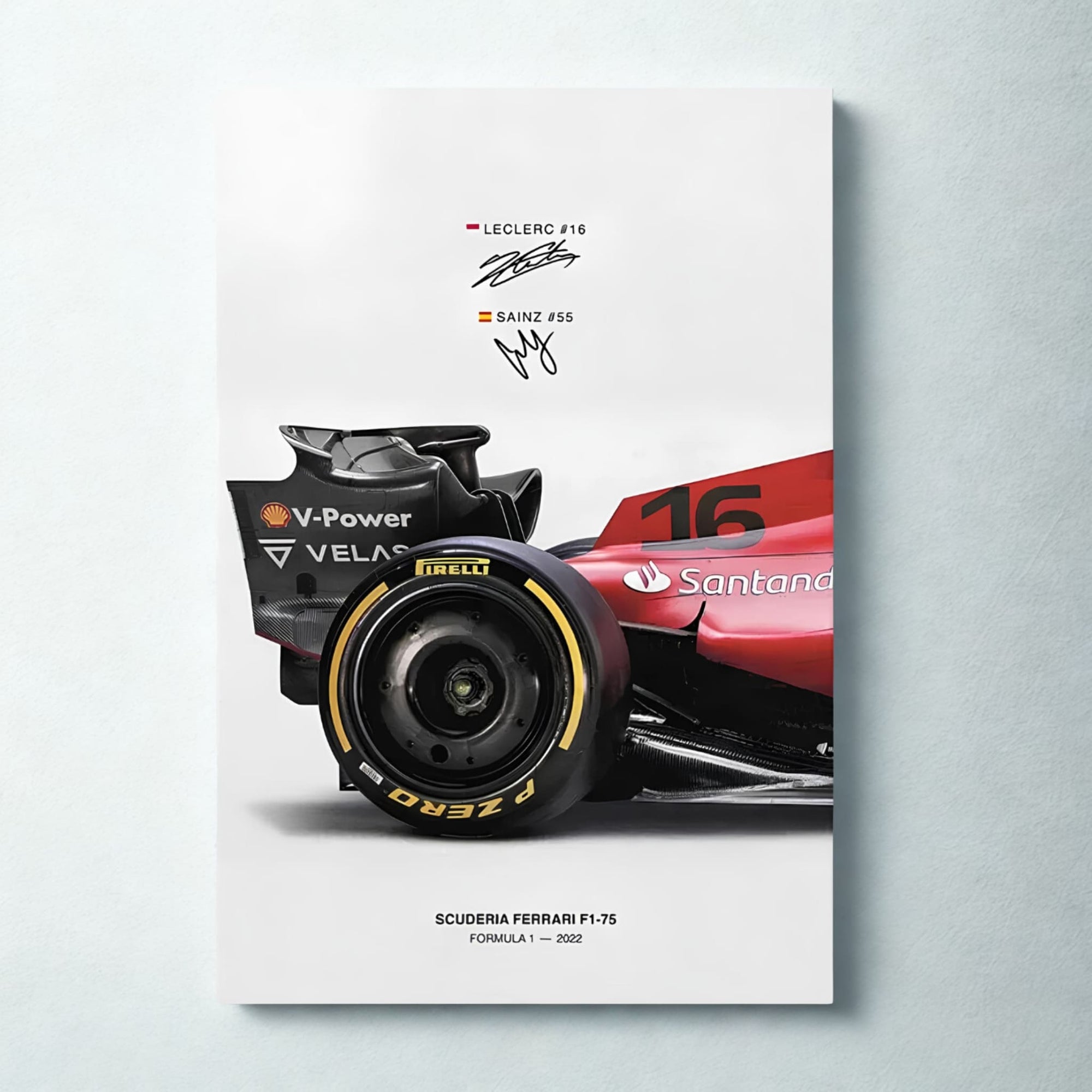 Ferrari F1-75 Racing Poster – Wall Art Collectible for Formula 1 Fans