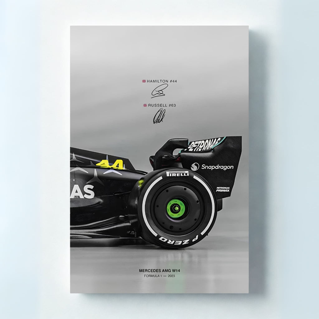 Mercedes AMG W14 2023 Racing Poster – Wall Art Collectible for Formula 1 Fans