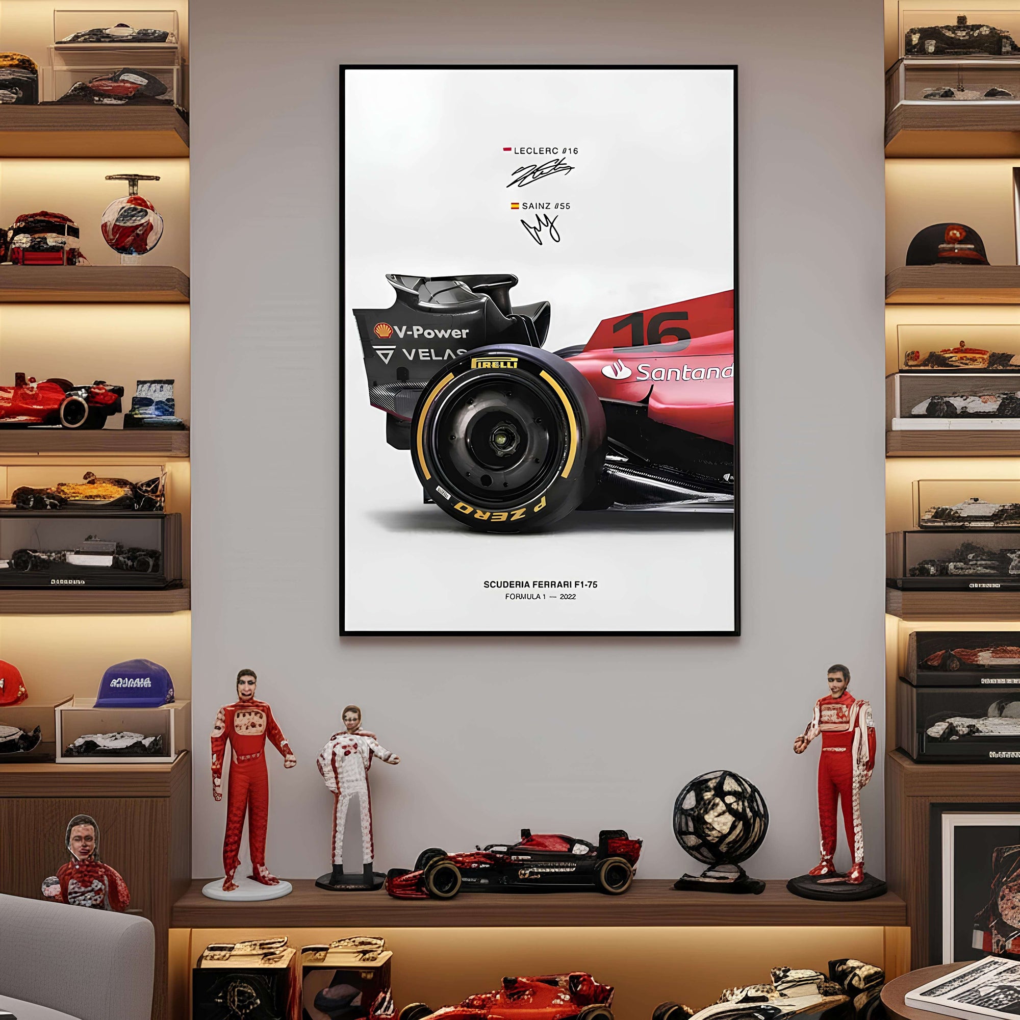 Ferrari F1-75 Racing Poster – Wall Art Collectible for Formula 1 Fans