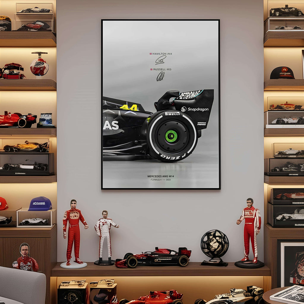 Mercedes AMG W14 2023 Racing Poster – Wall Art Collectible for Formula 1 Fans