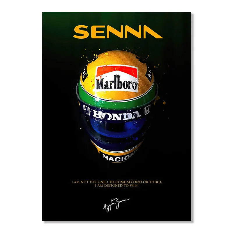 Ayrton Senna Helmet Graffiti Canvas