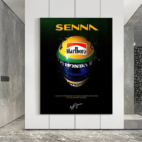 Ayrton Senna Helmet Graffiti Canvas