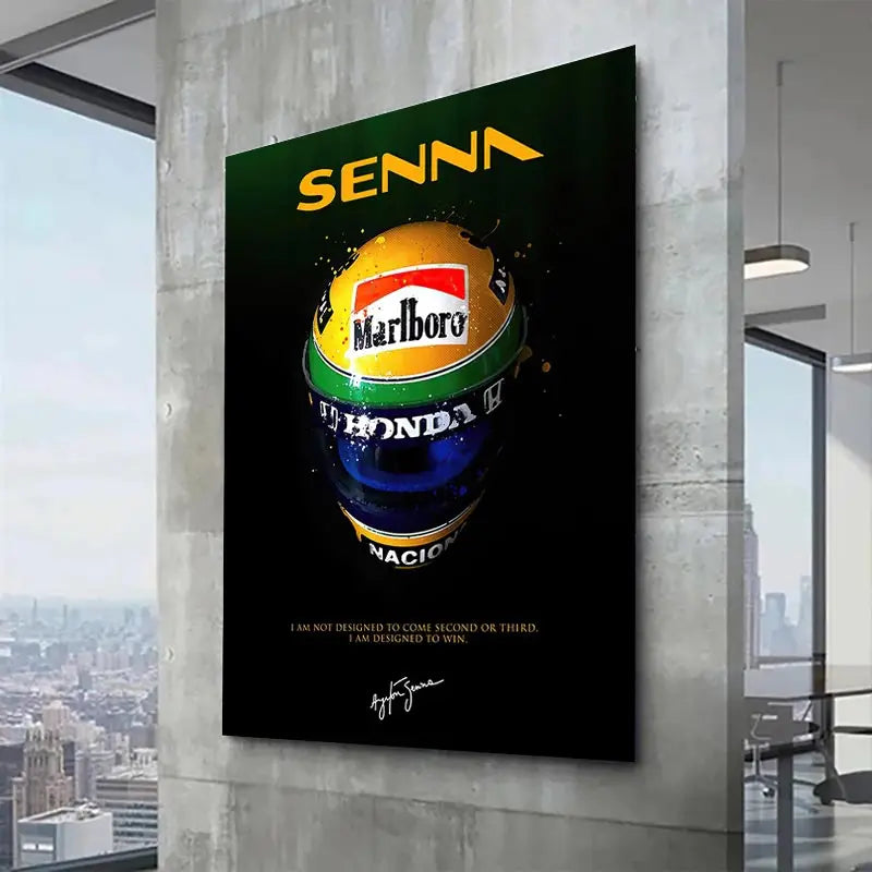 Ayrton Senna Helmet Graffiti Canvas